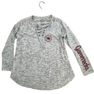 South Carolina Gamecocks Lace-Up Long Sleeve Top Women’s M Gray